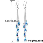 Elegant Long Teardrop Tassel Zircon Dangle Earrings Water Drop Fashion Women New