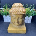 12 3lb 7 8 natural Yellow Jade Buddha Figurine Crystal Quartz Heal Statue Carved