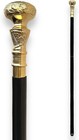 Vintage Antique Walking Cane Wooden Walking Stick Silver Brass Handle Knob Gift