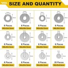 108pcs 304 Stainless Steel Flat Washers  Fender Washers Assortment Kit 12 Sizes