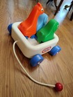 Vtg Little Tikes Pull Along Wagon  n Friends Set Rolling Animals Missing 1 Anima