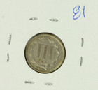 1881 Three Cent Nickel   Au  