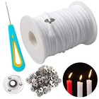 200ft Braided Wicks Candles Spool Cotton 100pcs Wick Clips For Diy Candle Making