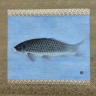 Hanger Scroll Japanese Painting Japan Carp Antique Kakejiku Old Art F292