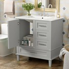 30  Bathroom Vanity W  Sink  3 Drawers  Freestanding Bath Vanity Storage Cabinet