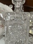 Vintage Diamond Cut Lead Crystal Whiskey  Decanter W  Stopper