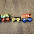 Wooden Magnetic Train Cars Lot Of 5 Brio Style Passenger Railway Toy Unbranded