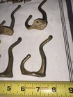 Lot 6 Vintage Brass Coat Hooks Large W 13 Brass Screws Normal Aged Patina