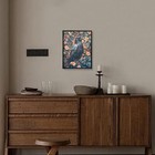 Artistry Canvas Art Framed Sandstone Textured Vintage Black Crow Wall Art - R   