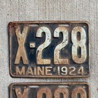 1924 Maine Truck License Plate Pair X 228 Low Number Ford Model T Yom Dmv Clear