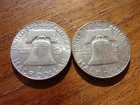 1961-d 1962-d Franklin Half Dollar 90  Silver Investment Nice Circ Set Org Cond