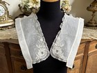 Pair Antique Vtg Valenciennes Lace French Whitework Hand Embroidery Cuffs Panels