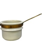 Hall Usa Vintage  1084 White Ceramic copper brass Handl Double Boiler Insert Pot