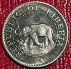 High Grade  Proof 1973 Liberia 5 Cents Elephant Coin-nov001