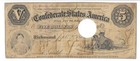 T-32 1861  5 Confederate States America Pf-2 Paper Money Pmg Choice Fine 15 Note