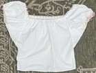 Rare Antique Edwardian Plus Size White Cotton Camisole W  Pink Ribbon