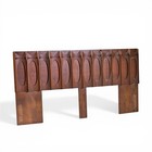 Tobago Brutalist Mid Century Walnut King Headboard