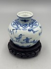 Antique Chinese Ming 15th - 16th C  Blue And White Porcelain Scholar s Jar