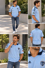 Adidas Sporting Kansas City Mls Soccer Jersey Men s L Blue Climacool 241
