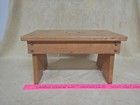 Vintage  Solid Oak Wooden Foot Step Stool W  Finger Slot For Farmhouse