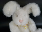 Vintage Russ Berrie White Plush Easter Bunny Rabbit  yellow Ribbon    rikki     6113