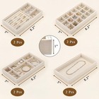 Elsjoy 8 Pack Velvet Jewelry Trays Stackable Jewelry Organizer Trays For