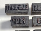 Vtg Antique Lot Of 5 Words Animals Man  Bird  Dog Wood Printing Block Press Ink