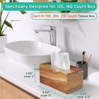 Rectangular Tissue Box Cover For 120  160 Count Box - Acacia Wood Rectangle