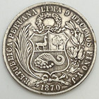 1870 Yj Peru 1 Sol Km 196 3 Silver  900 Republic Lima Mint Crown Sized Coin