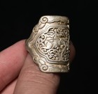 1 2  Old Chinese Silver Dynasty Animal Unicorn Gundam Beast Pixiu Ring Rings