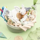 30 Piece Baby Gift Basket     Luxury Curated Baby Girl Gift Basket For Newborn    