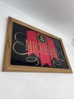 Vintage Michelob Beer Mirror Glass Foil Wooden Frame Bar Advertisement Sign