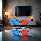 2pcs Red And Blue 3d Glasses Universal Tv Movie Dimensional Video Frame 1 