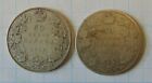 2  two  Canada 50 Cents  925 Silver Coins 1910   1916   Edward Vii   George V
