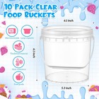 Afarnook 10 Pack 0 5   64 Oz   2 L Clear Plastic Bucket Handle And Lids Food