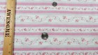 Pink Floral Cabbage Roses Stripe Pillow Cotton Shabby Chic Vintage Twill Fabric