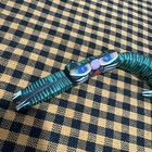 Whimsical Wood Cat Hand Carved Folk Art Oaxaca Mexico Signed Green