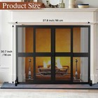 Fireplace Screen With Sliding Doors  Wrought Iron Panel Spark Guard Cover