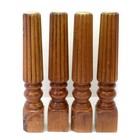 Set Of 4 Wooden Coffee Table Furniture Legs Round Brown Mid-century 15 5 Vintage