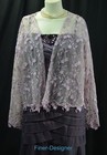 Elegant Bead Lace Lilac Bolero Jacket Shawl Fit Sequin Mesh Semi Sheer L Xl New