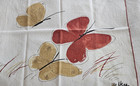 Vintage Vera Neumann Tea Towel Linen Napkins Butterfly Kitchen Dish Mcm 2 Pc Set