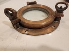 Vintage Brass Ship Porthole With Glass And Two Dog Ears 13 Pounds