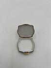 Vintage Stratton Metal Pill Box Gold Tone Butterfly Image