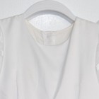 Girls White Satin   Organza Flower Girl Dress With Puff Sleeves   Bow Accent