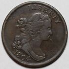 1804 Draped Bust Half Cent - Spiked Chin - Us 1 2c Copper Coin