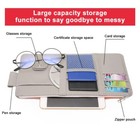 Gray Pu Leather Car Sun Visor Organizer Pouch Bag Pocket Card Storage Holder New