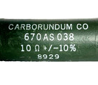 10 Ohms Carborundum 670 As 038 Ceramic Resistor 8929 Type As   10  2 5 l X  75 