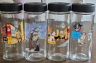 Boba Tea Lazi Cow Reusable Glass Water Bottle With Lid   No Straw Lot Of 4