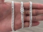 Real Miami Cuban Link Chain 6mm Solid 925 Sterling Silver Box Lock Italy