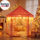 Princess Castle Tent For Girls Fairy Play Tents For Kids Hexagon Playhouse With
